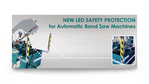 New led safety protection for automatic bandsaw machines